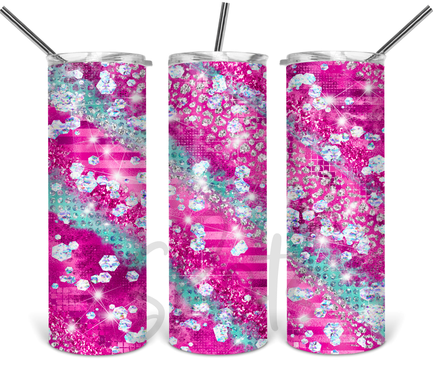 pink teal swirled Tumbler