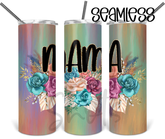 Mama floral tumbler