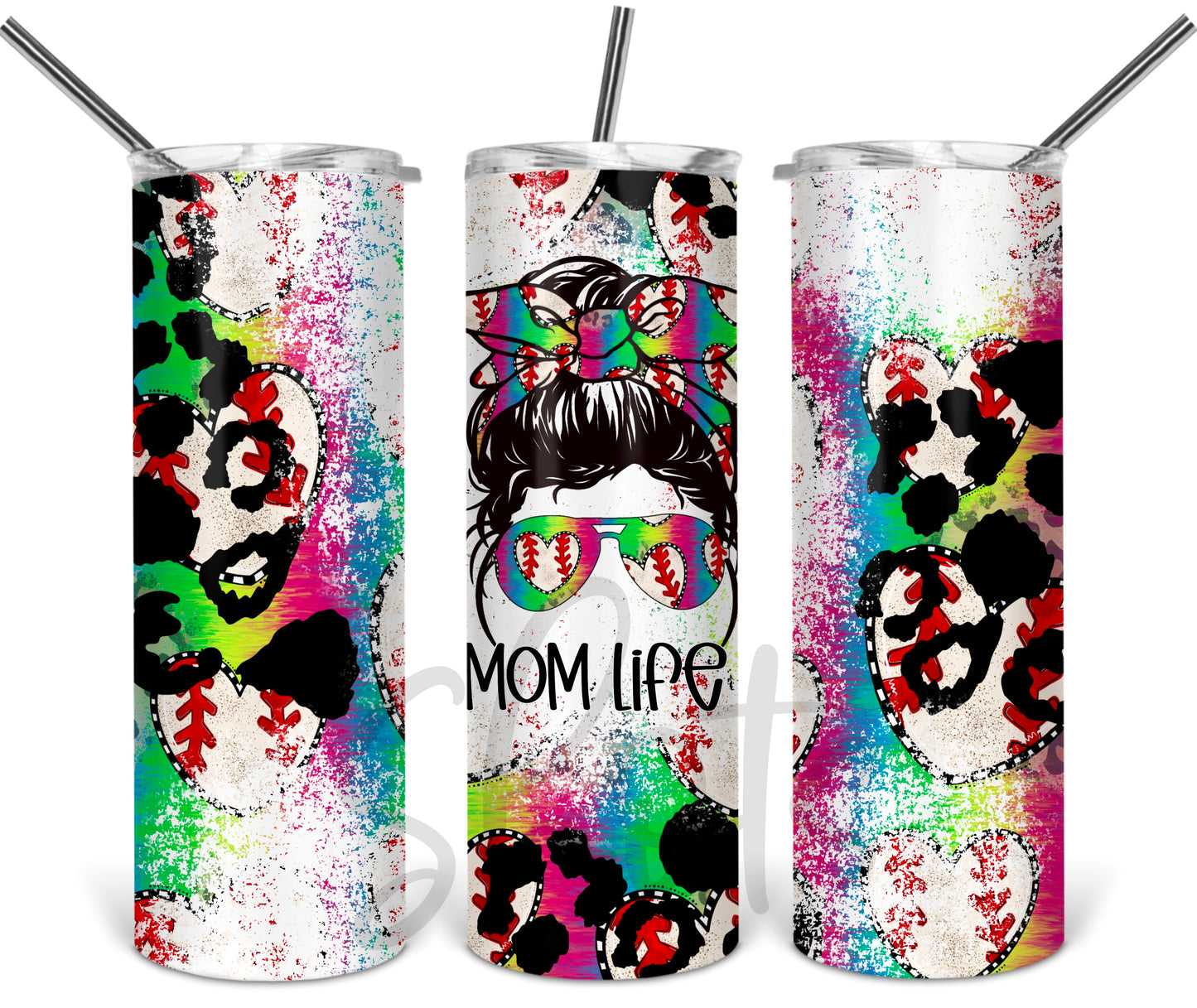 Momlife baseball cheetah Tumbler