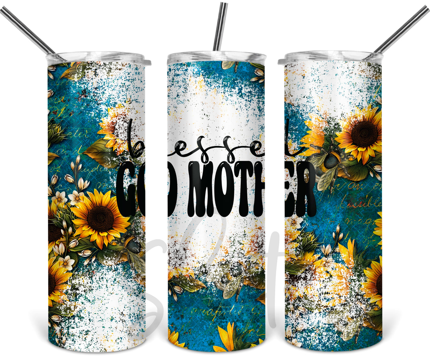 Blessed GodMother Sunflower Tumbler