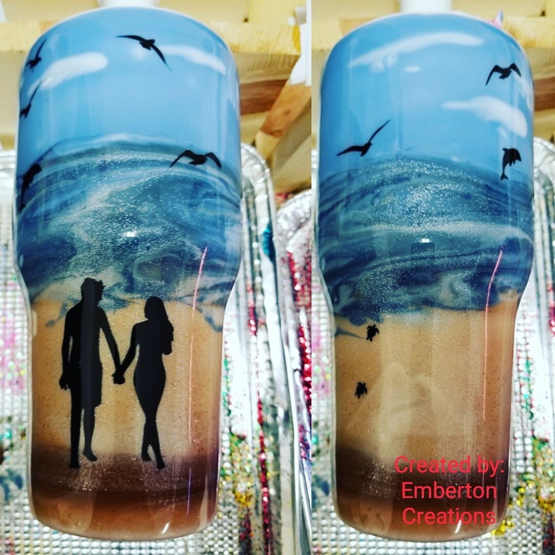 30 ounce couple beach tumbler