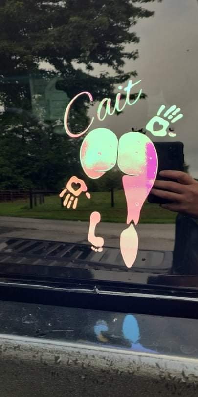 Panty dropper holographic decal